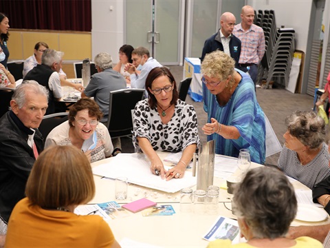 Deputy Mayor Alexandra Wyatt at the South West Rocks Community Catch-up