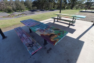 After the bench was painted