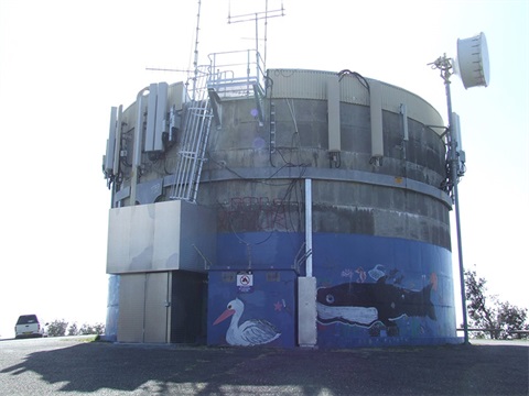 A water reservoir on top of a headland