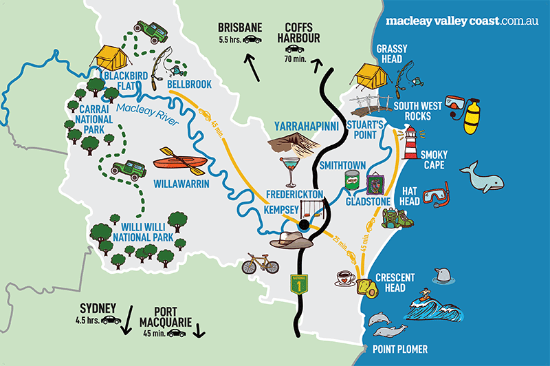 Map of Macleay Valley Coast
