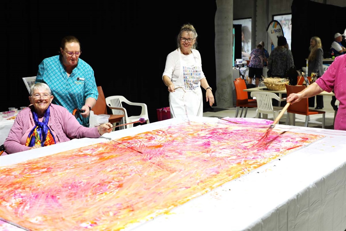 Seniors painting workshop during the Macleay Seniors Expo 2025