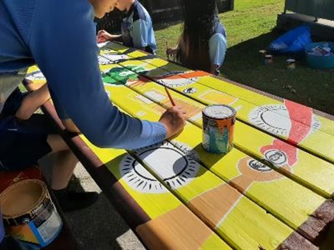 painting a table