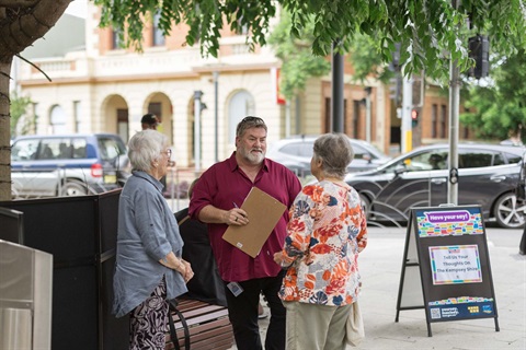 Council staff engaging with community