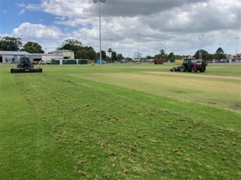 machine aerating field