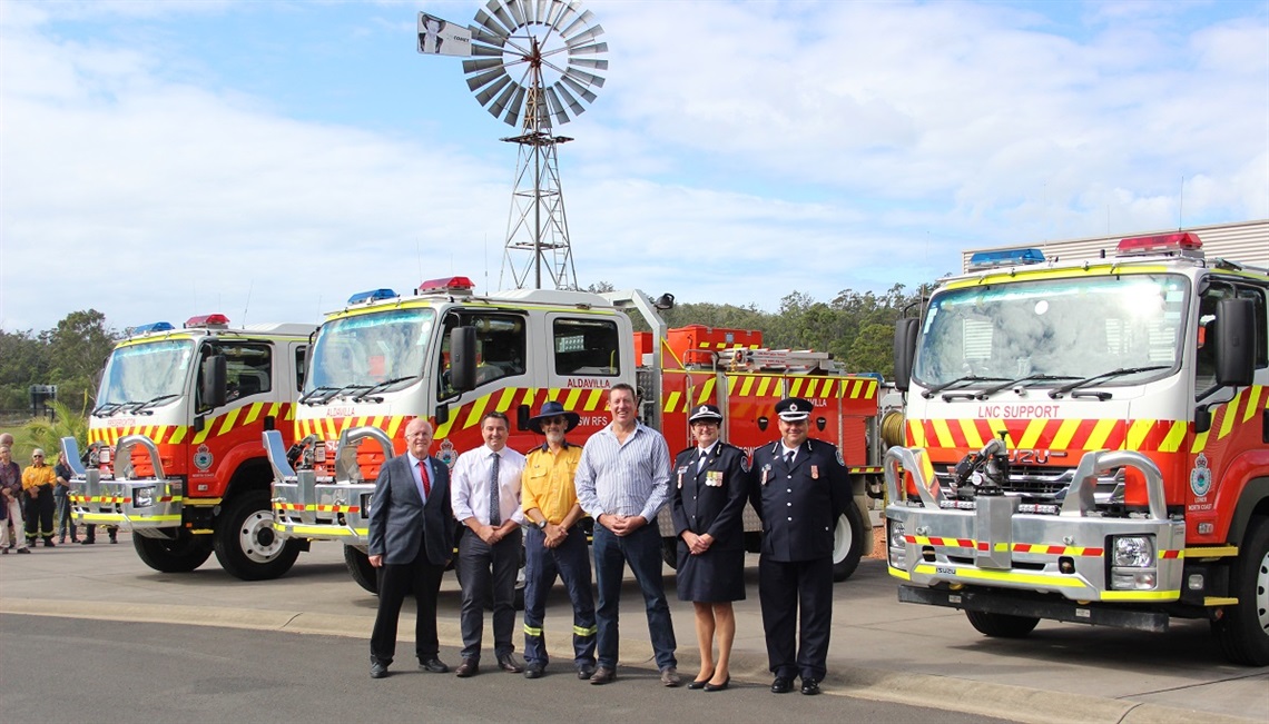 Three fire trucks were also presented at the ceremony.